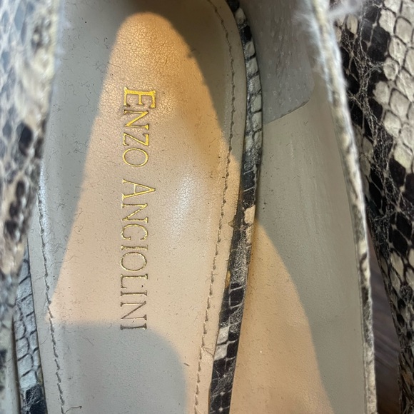 Enzo Angiolini Peep Toe Snake Print Heels - Picture 5 of 8
